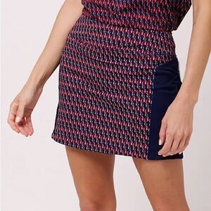 Ladies Only Backspin Blue and Red Women's Golf Skort Designed in Telluride CO